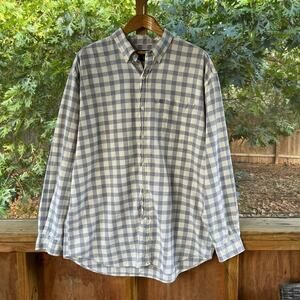 Ralph Lauren Jeans Co. Men's Grey And White Check Button Down Shirt Size XL